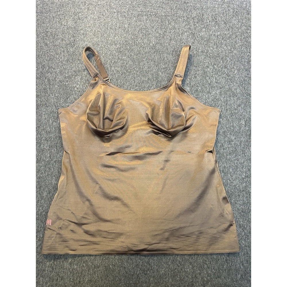 *Flawed Ruby Ribbon Lace Cami Size 46 Brown Shapewear 3022 Sculpting Tank Top - Picture 2 of 12